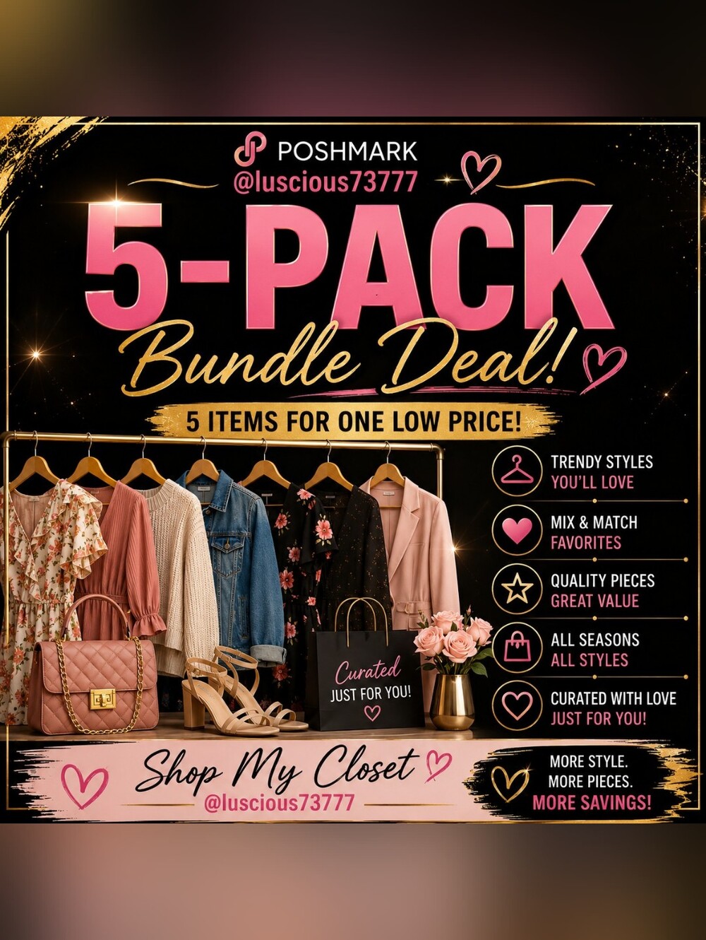 5 Item Women's Clothing Bundle | Dresses, Tops, Jeans & More | Mystery Box |